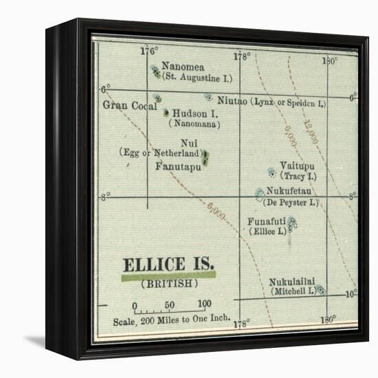 Plate 52. Inset Map of Ellice Islands (British)-Encyclopaedia Britannica-Framed Stretched Canvas