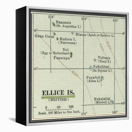 Plate 52. Inset Map of Ellice Islands (British)-Encyclopaedia Britannica-Framed Stretched Canvas