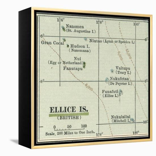 Plate 52. Inset Map of Ellice Islands (British)-Encyclopaedia Britannica-Framed Stretched Canvas