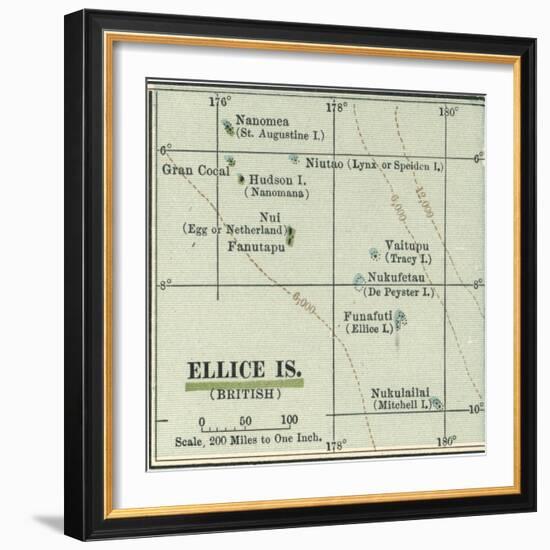 Plate 52. Inset Map of Ellice Islands (British)-Encyclopaedia Britannica-Framed Art Print