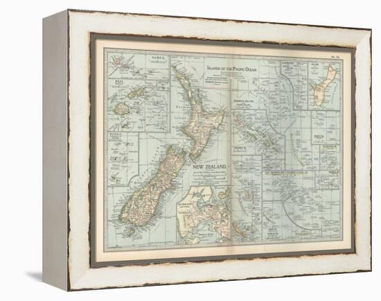 Plate 52. Pacific Ocean Islands Map-Encyclopaedia Britannica-Framed Stretched Canvas