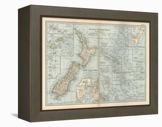 Plate 52. Pacific Ocean Islands Map-Encyclopaedia Britannica-Framed Stretched Canvas