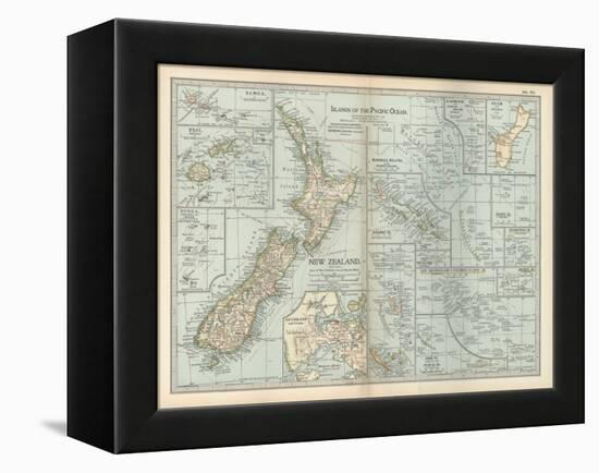 Plate 52. Pacific Ocean Islands Map-Encyclopaedia Britannica-Framed Stretched Canvas