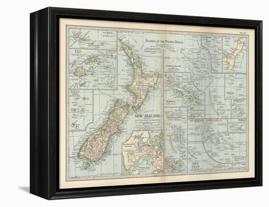 Plate 52. Pacific Ocean Islands Map-Encyclopaedia Britannica-Framed Stretched Canvas