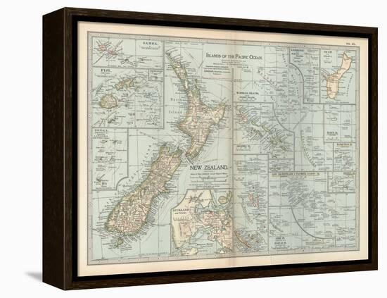 Plate 52. Pacific Ocean Islands Map-Encyclopaedia Britannica-Framed Stretched Canvas