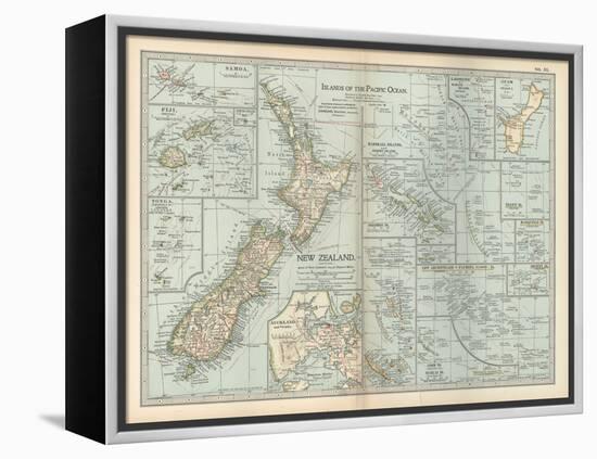 Plate 52. Pacific Ocean Islands Map-Encyclopaedia Britannica-Framed Stretched Canvas