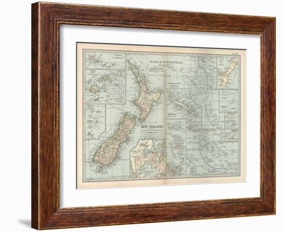 Plate 52. Pacific Ocean Islands Map-Encyclopaedia Britannica-Framed Art Print