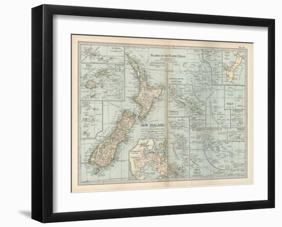 Plate 52. Pacific Ocean Islands Map-Encyclopaedia Britannica-Framed Art Print