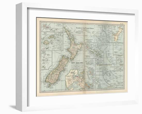 Plate 52. Pacific Ocean Islands Map-Encyclopaedia Britannica-Framed Art Print