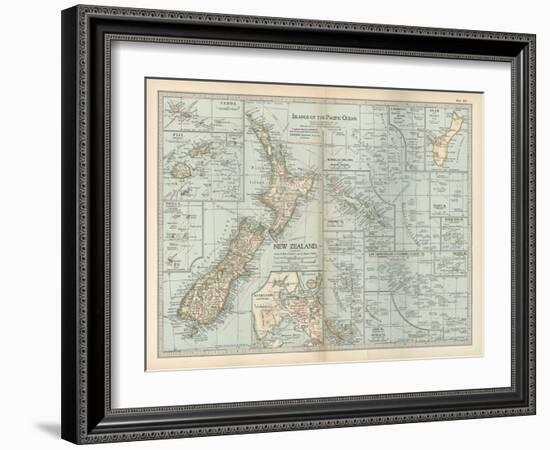 Plate 52. Pacific Ocean Islands Map-Encyclopaedia Britannica-Framed Art Print