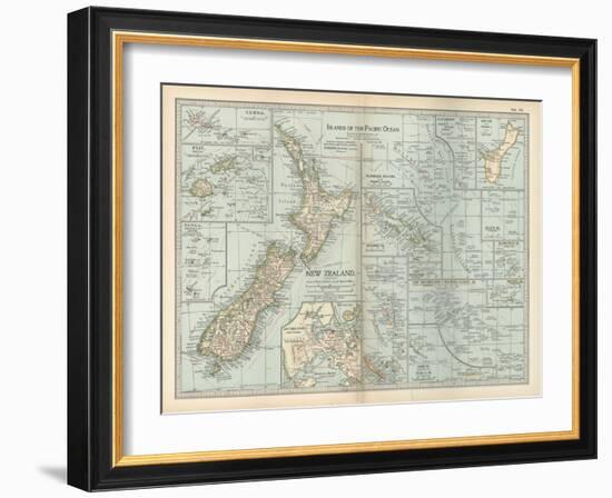 Plate 52. Pacific Ocean Islands Map-Encyclopaedia Britannica-Framed Art Print