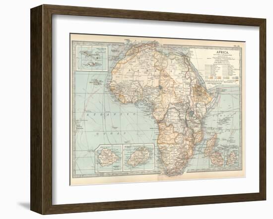 Plate 53. Map of Africa. Insets of Ascension Island-Encyclopaedia Britannica-Framed Art Print