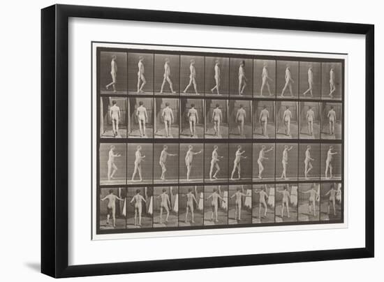 Plate 550. Locomotor Ataxia; Walking; A, Arms Down; B, Arms Up, 1885 (Collotype on Paper)-Eadweard Muybridge-Framed Giclee Print