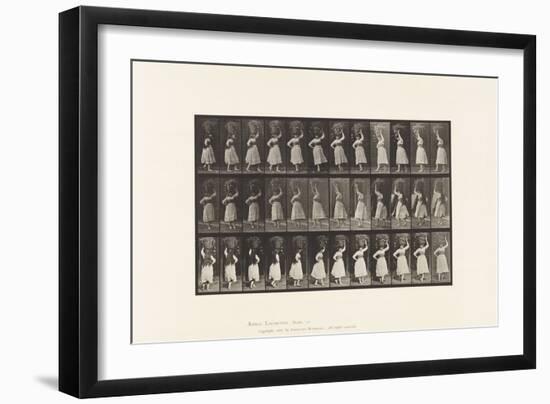 Plate 57. Walking Turning Around, 10-Lb Basket on Head, 1885 (Collotype on Paper)-Eadweard Muybridge-Framed Giclee Print