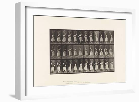 Plate 57. Walking Turning Around, 10-Lb Basket on Head, 1885 (Collotype on Paper)-Eadweard Muybridge-Framed Giclee Print