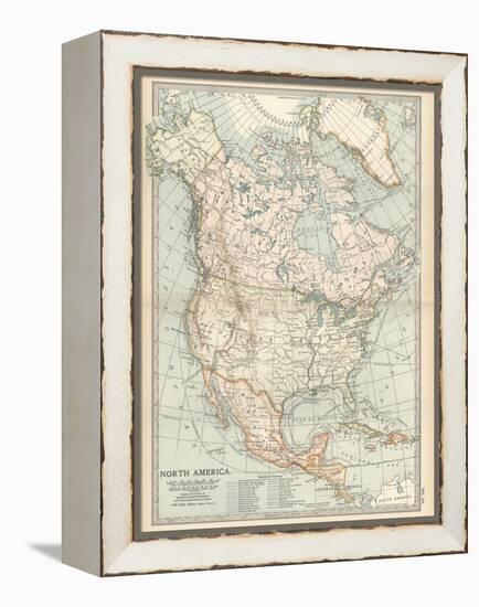 Plate 58. Map of North America. Alaska-Encyclopaedia Britannica-Framed Stretched Canvas