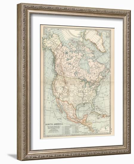Plate 58. Map of North America. Alaska-Encyclopaedia Britannica-Framed Art Print