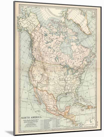 Plate 58. Map of North America. Alaska-Encyclopaedia Britannica-Mounted Art Print