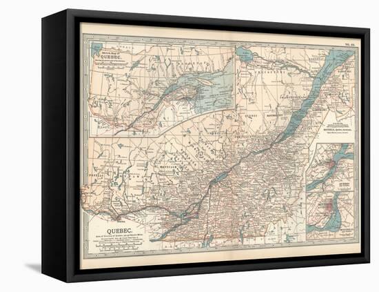 Plate 62. Map of Quebec-Encyclopaedia Britannica-Framed Stretched Canvas