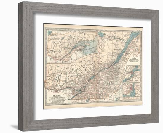 Plate 62. Map of Quebec-Encyclopaedia Britannica-Framed Art Print