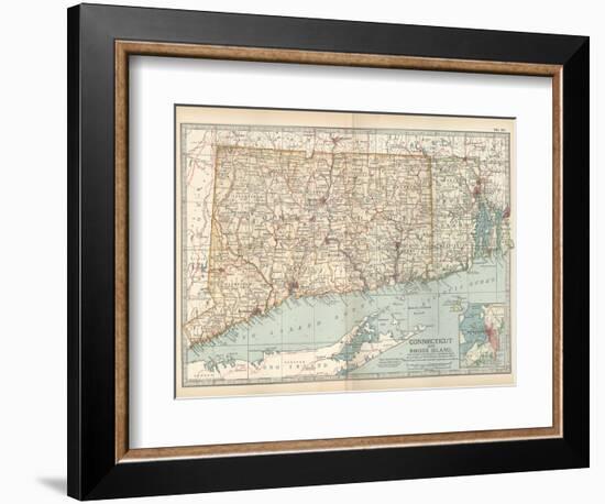 Plate 68. Map of Connecticut and Rhode Island-Encyclopaedia Britannica-Framed Premium Giclee Print