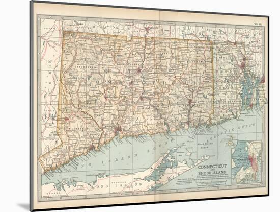 Plate 68. Map of Connecticut and Rhode Island-Encyclopaedia Britannica-Mounted Art Print