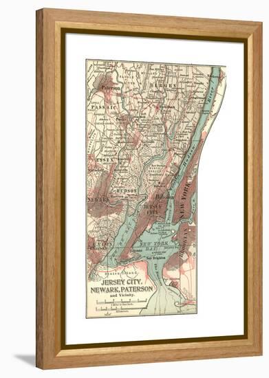 Plate 72. Inset Map of Jersey City-Encyclopaedia Britannica-Framed Premier Image Canvas