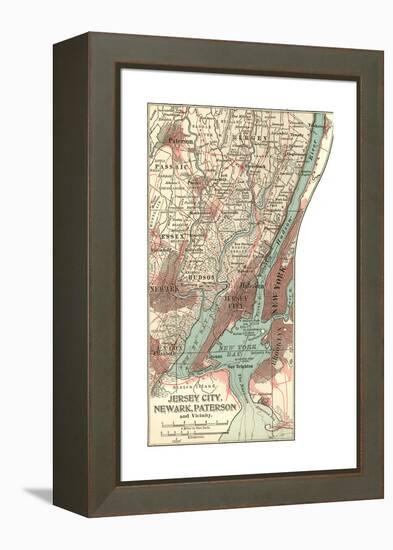 Plate 72. Inset Map of Jersey City-Encyclopaedia Britannica-Framed Premier Image Canvas