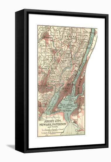 Plate 72. Inset Map of Jersey City-Encyclopaedia Britannica-Framed Premier Image Canvas