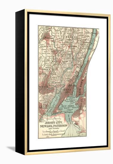 Plate 72. Inset Map of Jersey City-Encyclopaedia Britannica-Framed Premier Image Canvas