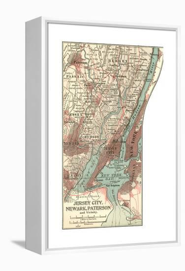 Plate 72. Inset Map of Jersey City-Encyclopaedia Britannica-Framed Premier Image Canvas