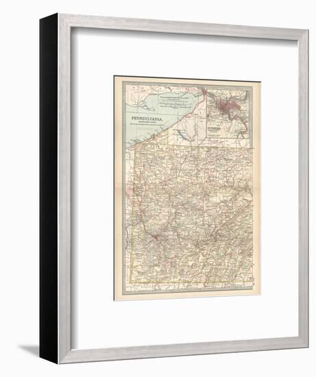 Plate 74. Map of Pennsylvania-Encyclopaedia Britannica-Framed Art Print