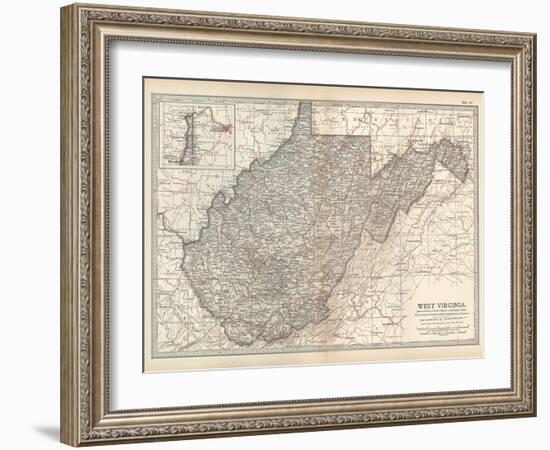 Plate 77. Map of West Virginia. United States-Encyclopaedia Britannica-Framed Art Print