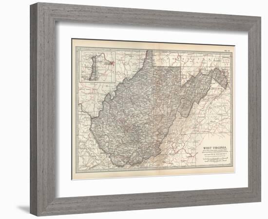 Plate 77. Map of West Virginia. United States-Encyclopaedia Britannica-Framed Art Print