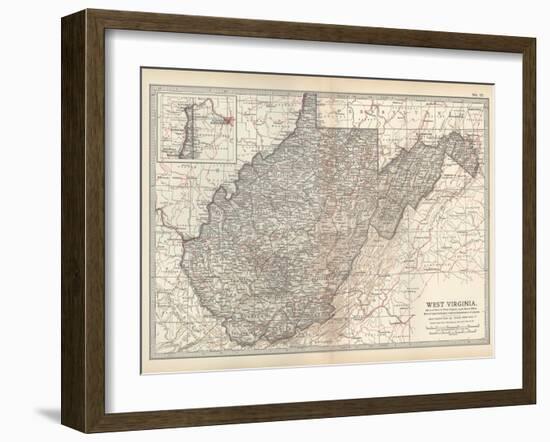 Plate 77. Map of West Virginia. United States-Encyclopaedia Britannica-Framed Art Print