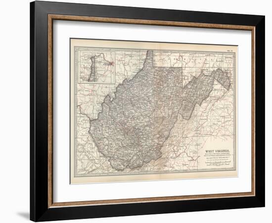 Plate 77. Map of West Virginia. United States-Encyclopaedia Britannica-Framed Art Print