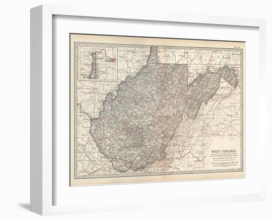 Plate 77. Map of West Virginia. United States-Encyclopaedia Britannica-Framed Art Print