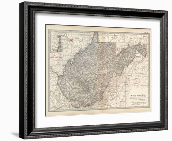 Plate 77. Map of West Virginia. United States-Encyclopaedia Britannica-Framed Art Print