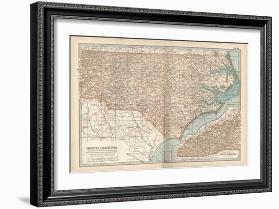 Plate 78. Map of North Carolina. United States-Encyclopaedia Britannica-Framed Art Print