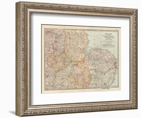 Plate 8. Map of England-Encyclopaedia Britannica-Framed Art Print