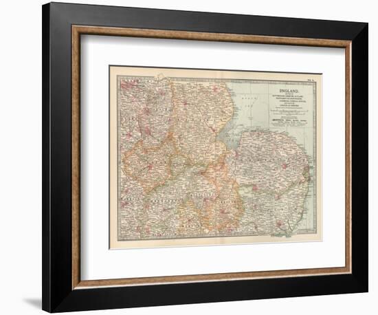 Plate 8. Map of England-Encyclopaedia Britannica-Framed Art Print