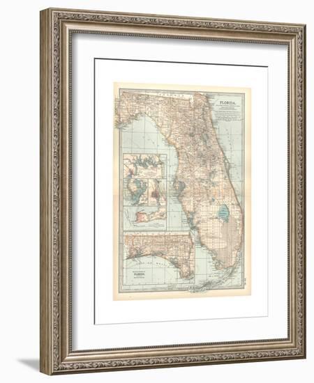 Plate 81. Map of Florida. United States. Inset Maps of Jacksonville-Encyclopaedia Britannica-Framed Giclee Print