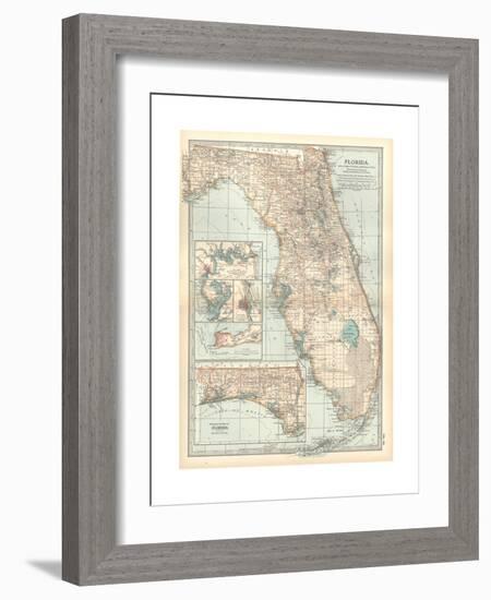 Plate 81. Map of Florida. United States. Inset Maps of Jacksonville-Encyclopaedia Britannica-Framed Giclee Print