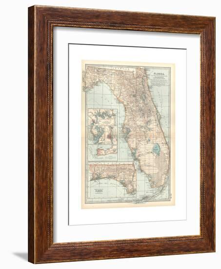 Plate 81. Map of Florida. United States. Inset Maps of Jacksonville-Encyclopaedia Britannica-Framed Giclee Print