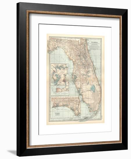 Plate 81. Map of Florida. United States. Inset Maps of Jacksonville-Encyclopaedia Britannica-Framed Giclee Print