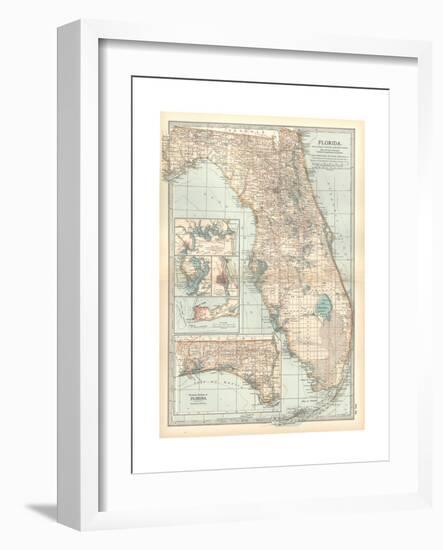 Plate 81. Map of Florida. United States. Inset Maps of Jacksonville-Encyclopaedia Britannica-Framed Giclee Print