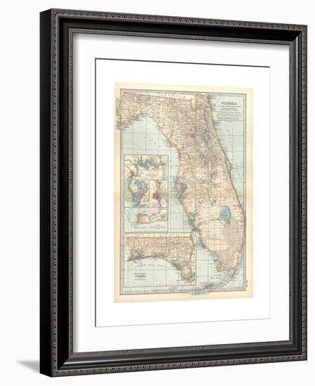 Plate 81. Map of Florida. United States. Inset Maps of Jacksonville-Encyclopaedia Britannica-Framed Giclee Print