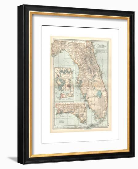 Plate 81. Map of Florida. United States. Inset Maps of Jacksonville-Encyclopaedia Britannica-Framed Giclee Print