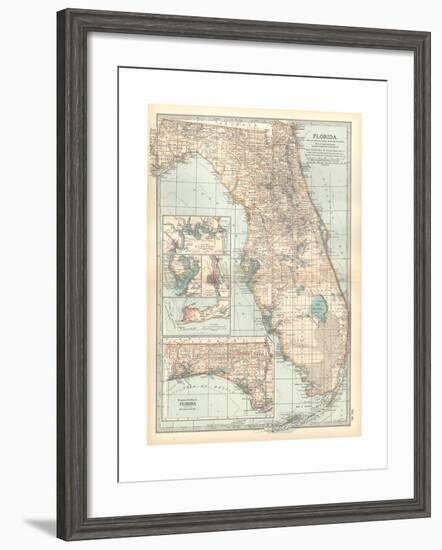 Plate 81. Map of Florida. United States. Inset Maps of Jacksonville-Encyclopaedia Britannica-Framed Giclee Print