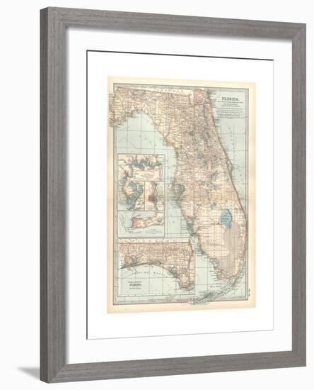 Plate 81. Map of Florida. United States. Inset Maps of Jacksonville-Encyclopaedia Britannica-Framed Giclee Print